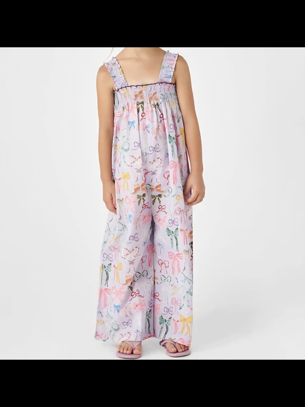 Pink Chicken Pastel Bow-Print Wide-Leg Pajama Jumpsuit - Pink Multi